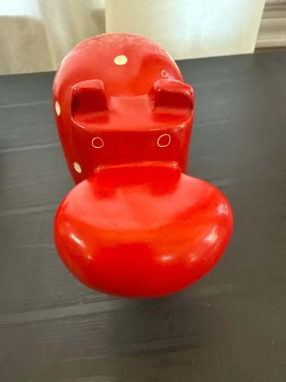 HOUSE HIPPO-Hand-Painted Animal Figurines - Red Hippo Green Giraffe/Orange Giraf